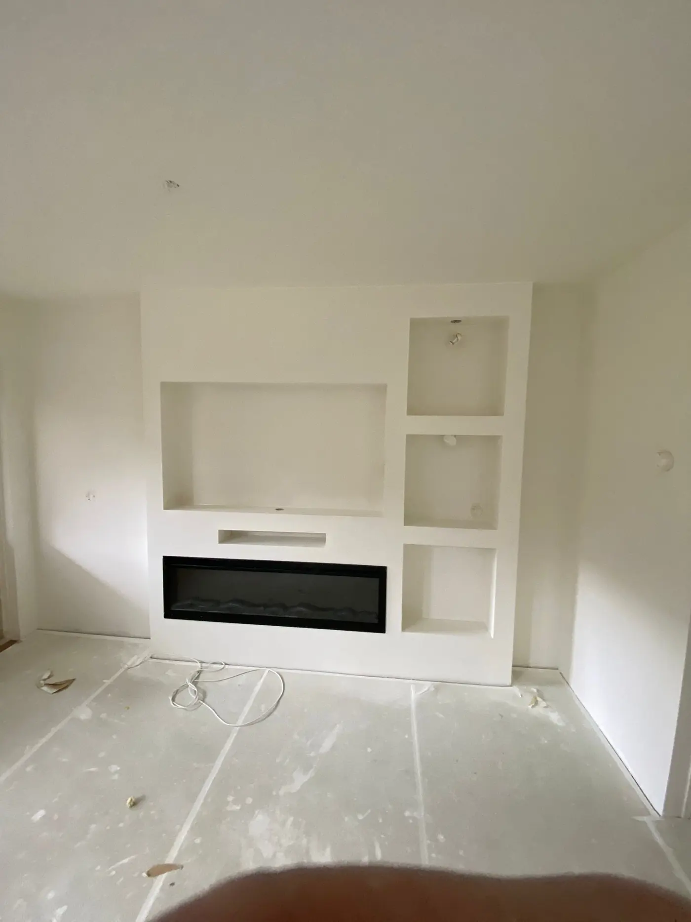 Haardwand strak gespoten